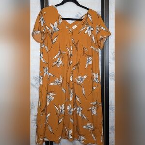 a new day Women's Midi Dress in Mustard Floral